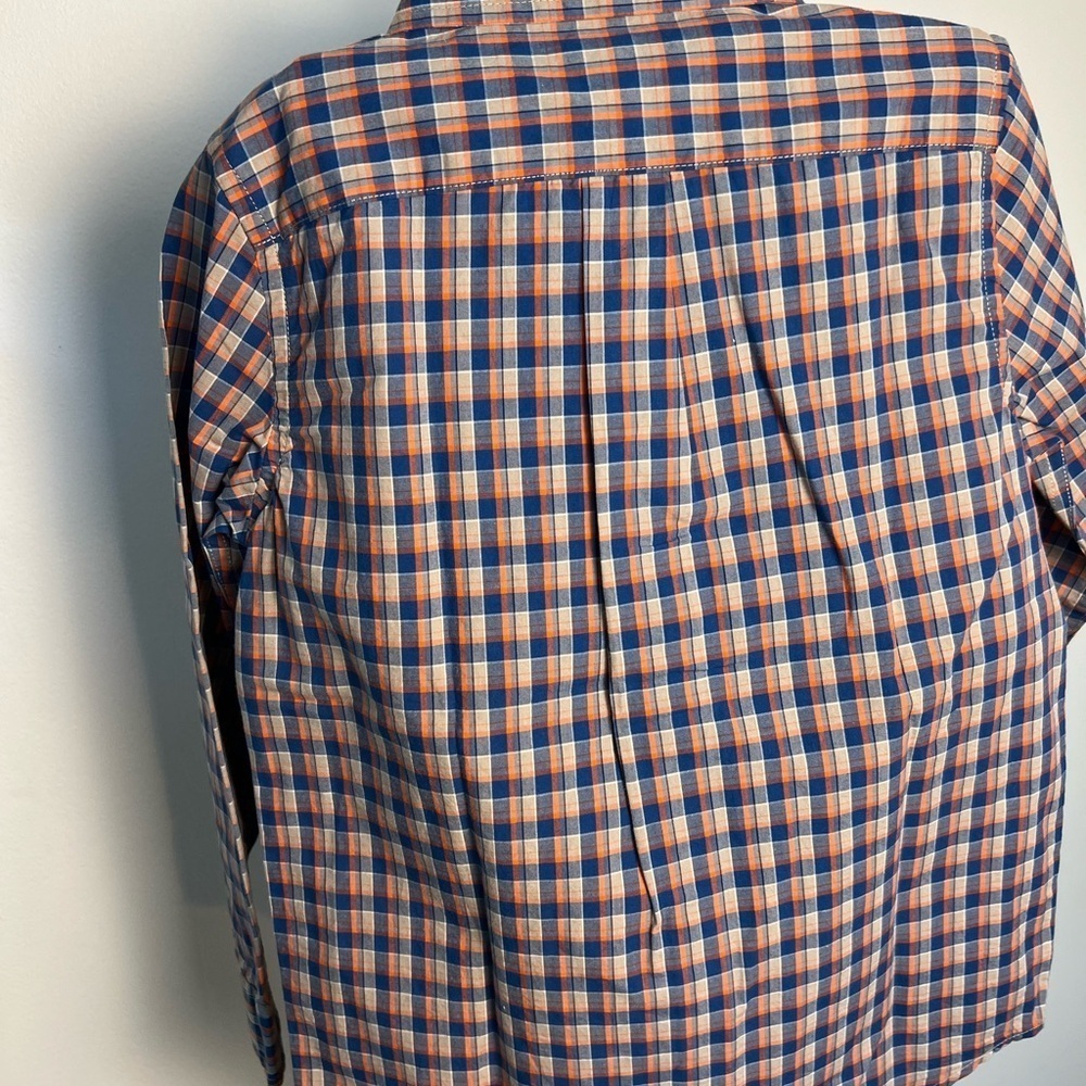 Janie and Jack blue, tan and orange boys plaid button down size 6 brand new - Picture 5 of 5